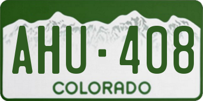 CO license plate AHU408