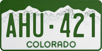 CO license plate AHU421