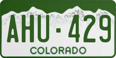 CO license plate AHU429