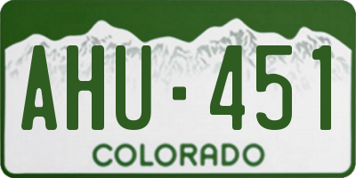 CO license plate AHU451