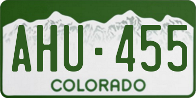CO license plate AHU455