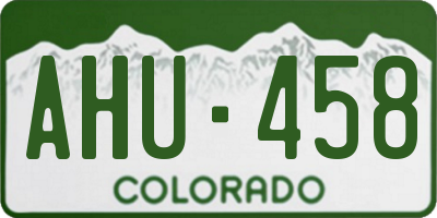 CO license plate AHU458