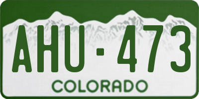 CO license plate AHU473