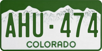 CO license plate AHU474