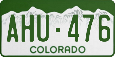 CO license plate AHU476