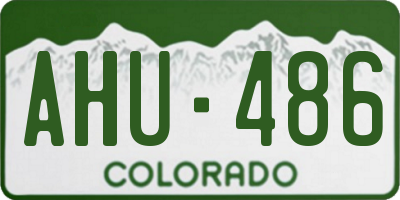 CO license plate AHU486