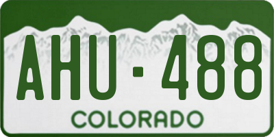 CO license plate AHU488