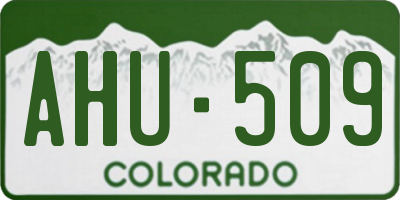 CO license plate AHU509