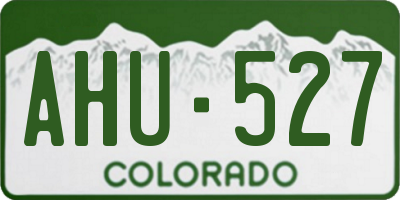 CO license plate AHU527