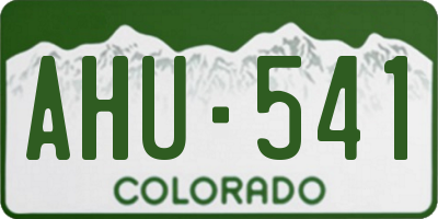 CO license plate AHU541