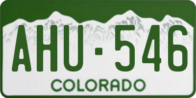CO license plate AHU546
