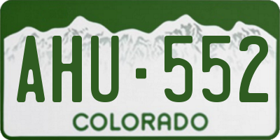CO license plate AHU552