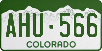 CO license plate AHU566
