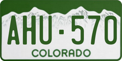 CO license plate AHU570