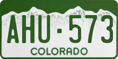 CO license plate AHU573
