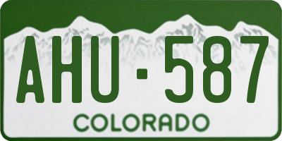 CO license plate AHU587