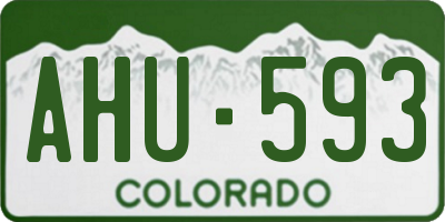 CO license plate AHU593