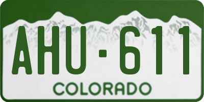 CO license plate AHU611