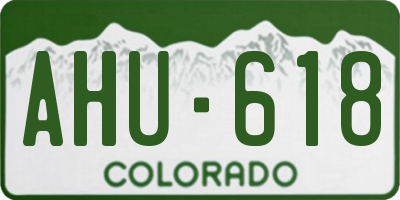 CO license plate AHU618