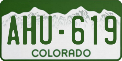 CO license plate AHU619