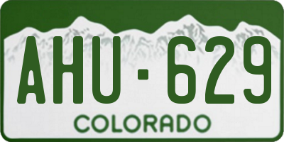 CO license plate AHU629