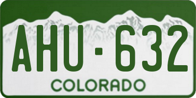 CO license plate AHU632