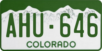 CO license plate AHU646