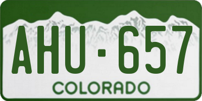 CO license plate AHU657