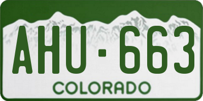 CO license plate AHU663