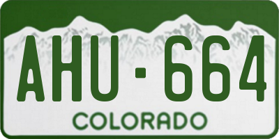 CO license plate AHU664