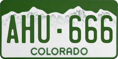 CO license plate AHU666