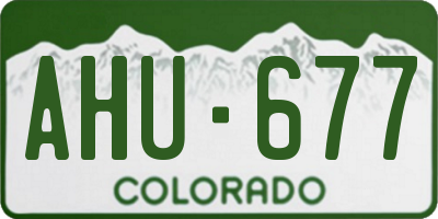 CO license plate AHU677