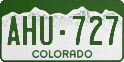 CO license plate AHU727