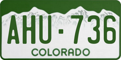 CO license plate AHU736