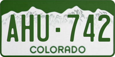 CO license plate AHU742