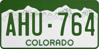 CO license plate AHU764