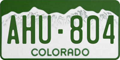 CO license plate AHU804