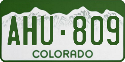 CO license plate AHU809