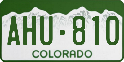 CO license plate AHU810