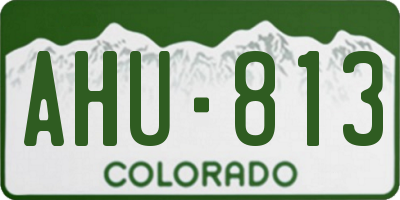 CO license plate AHU813