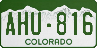 CO license plate AHU816