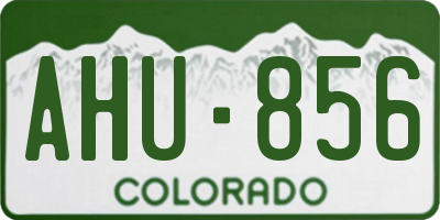 CO license plate AHU856