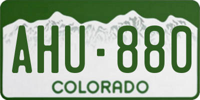 CO license plate AHU880