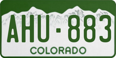 CO license plate AHU883