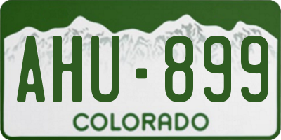 CO license plate AHU899
