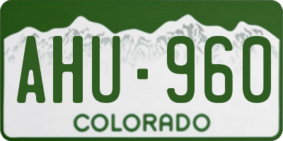 CO license plate AHU960