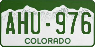 CO license plate AHU976