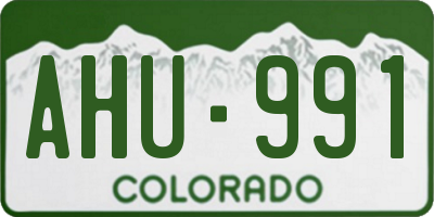 CO license plate AHU991