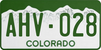CO license plate AHV028