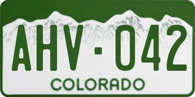 CO license plate AHV042